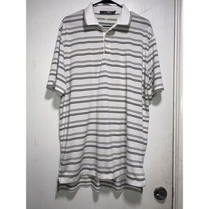 RLX Ralph Lauren Polo Shirt Mens Large Black Gray Golf‎ Striped